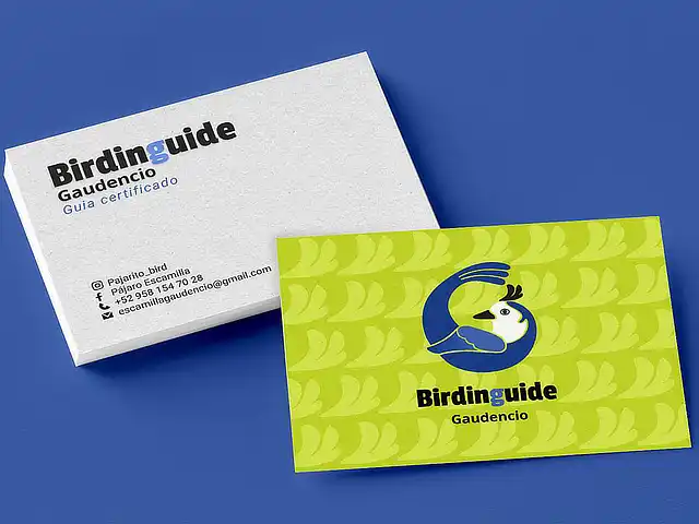 Mockup de tarjeta de presentación donde se muestra cómo se puede usar el mosaico con las ilustraciones que acompañan a la marca.